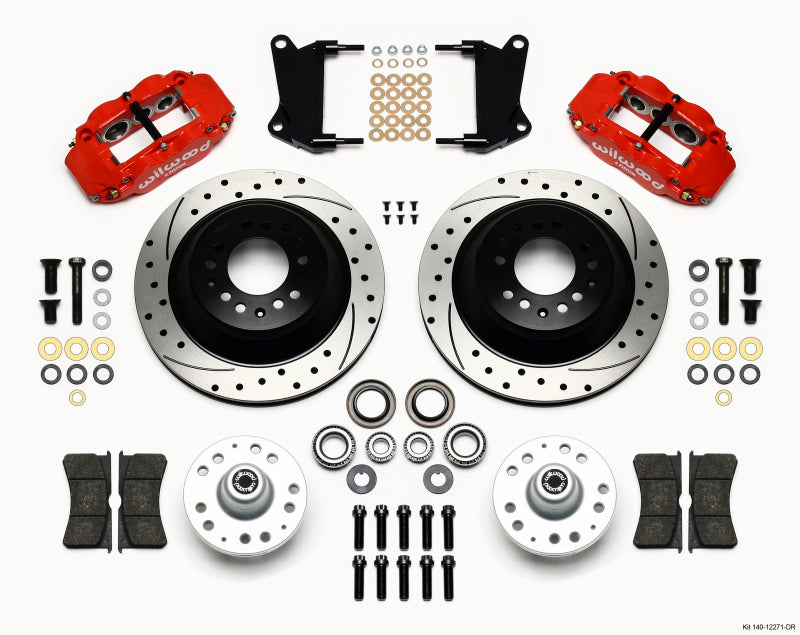 Wilwood Narrow Superlite 6R Front Hub & 1PC Rtr Kit 12.88in Drilled -Red 67-69 Camaro 64-72 Nova