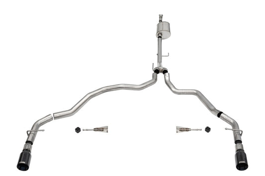 Corsa 2021-2025 Ford F-150 SuperCab/6.5in Bed 5.0L V8 Sport Cat-Back Dual Rear Exit-Black PVD