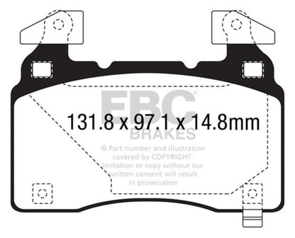 EBC 14+ Cadillac CTS Vsport 3.6 Twin Turbo Yellowstuff Front Brake Pads
