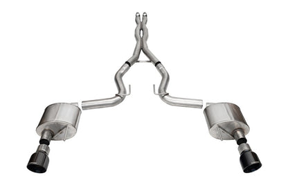 Corsa 24+ Ford Mustang GT Xtreme Cat-Back Ex. Sys. 3.0in Dual Rear Exit w/4.5in Black PVD Pro Tips