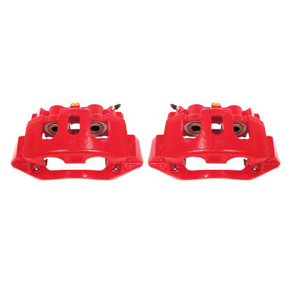 Power Stop 11-19 Chevrolet Silverado 2500 HD Rear Red Calipers w/Brackets - Pair