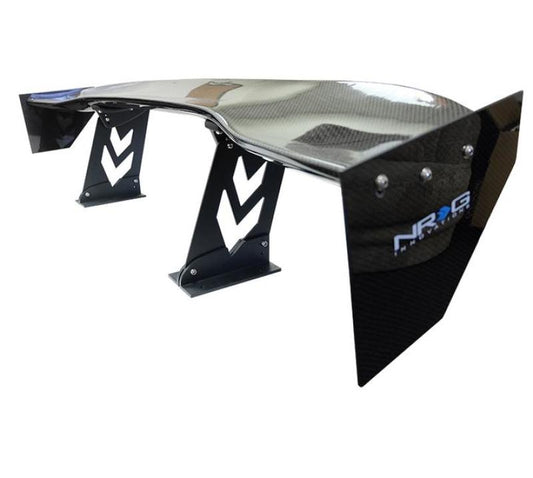 NRG Carbon Fiber Spoiler - Universal (59in.) w/ NRG Arrow Cut Out Stands and Large End Plates