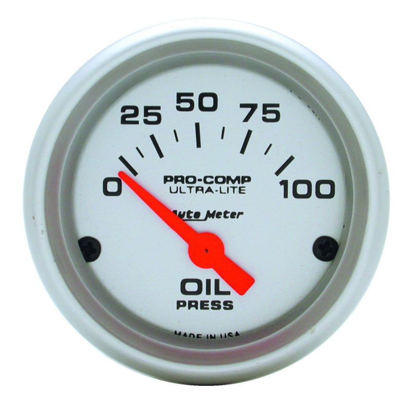 Autometer Ultra-Lite 52mm 0-100 PSI Electronic Oil Pressure Gauge