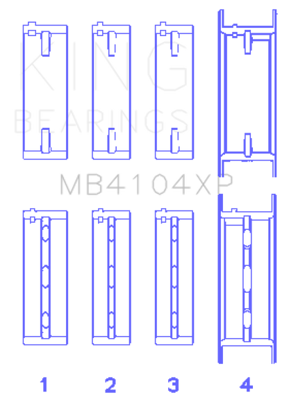 King Engine Bearings Nissan VG30DE/VG30DETT Performance Main Bearing Set - Size STD