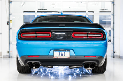 AWE Tuning 2015+ Dodge Challenger 6.4L/6.2L Non-Resonated Touring Edition Exhaust - Quad Black Tips