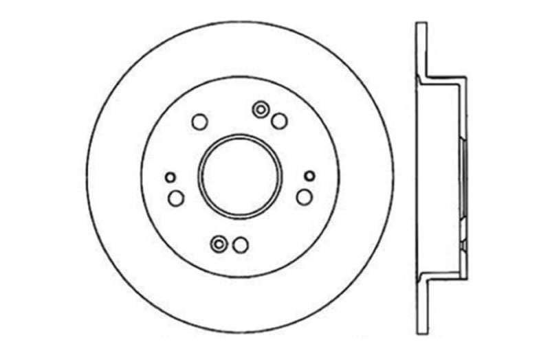 StopTech 06-07 Acura CSX (Canada) / 06-09 Honda Civic / 97-01 Prelude Drilled Right Rear Rotor