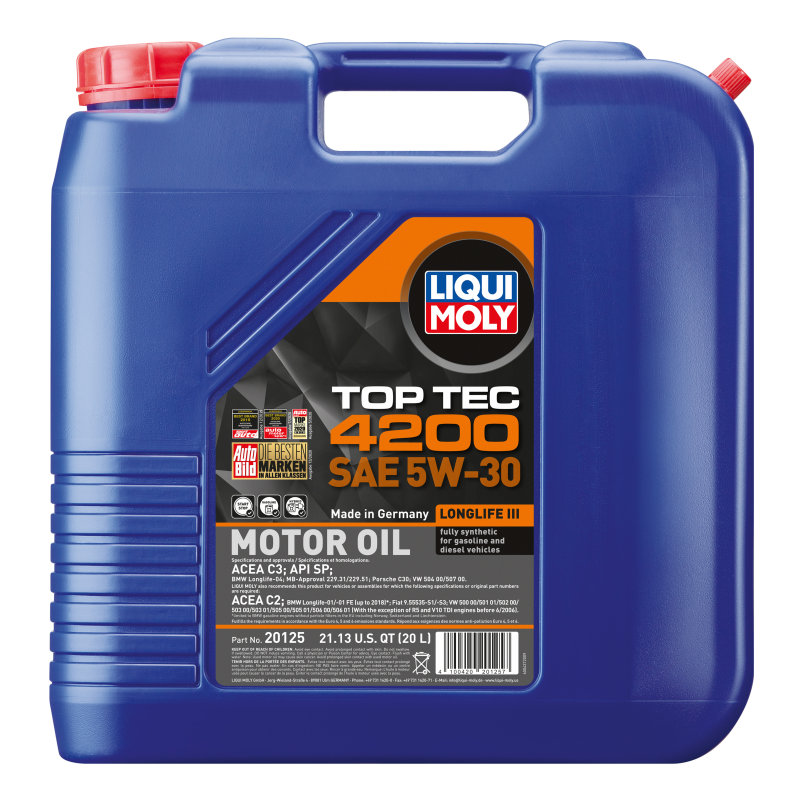 LIQUI MOLY 20L Top Tec 4200 New Generation Motor Oil SAE 5W30