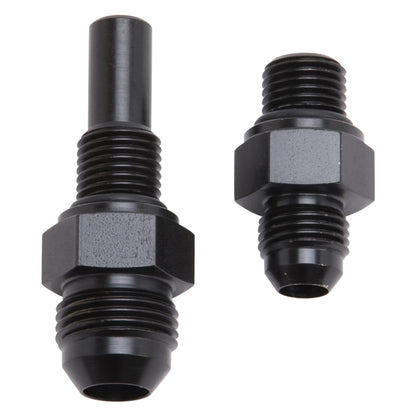Russell Performance -6 AN to 4L80 Transmission Ports Adapter Fittings (Qty 2) - Black Zinc