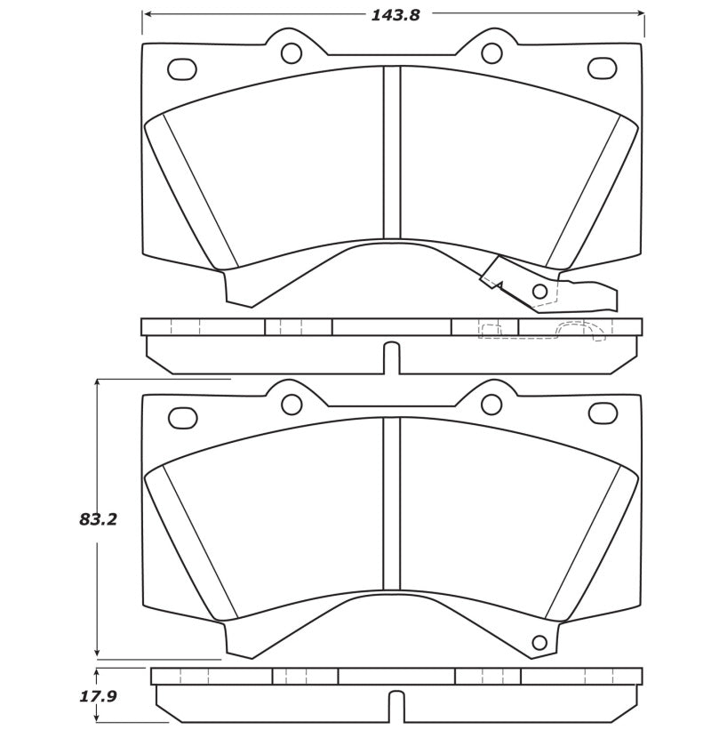 StopTech 07-17 Toyota Tundra Street Performance Front Brake Pads