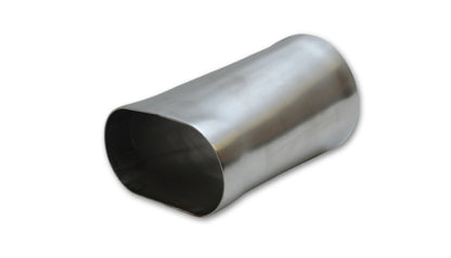 Vibrant 3.5in oval (Nominal) x 3.5in Round Transition adapter T304 SS 6in long