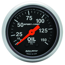 Load image into Gallery viewer, Autometer Sport Comp 52mm Mechanical 0-150 PSI Oil Pressure Gauge