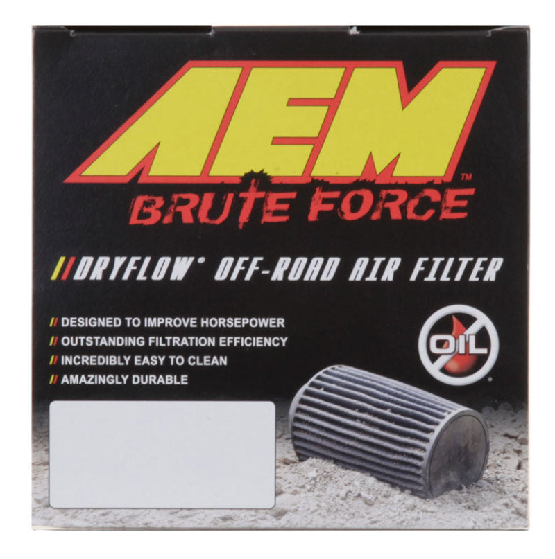 AEM Dryflow Conical Air Filter 2.75in Flange ID / 6in Base OD / 5.125in Top OD / 9.125in Height