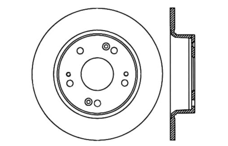 StopTech 09-10 Acura TSX / 08-10 Honda Accord Coupe/05-10 Sedan Left Rear Slotted & Drilled Rotor