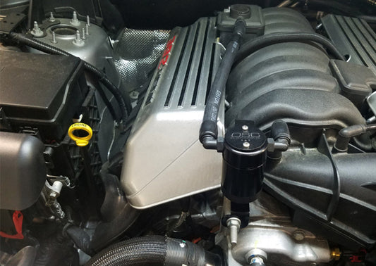 J&amp;L 11-24 Dodge Charger SRT 6.4L Hemi Passenger Side Oil Separator 3.0 - Black Anodized